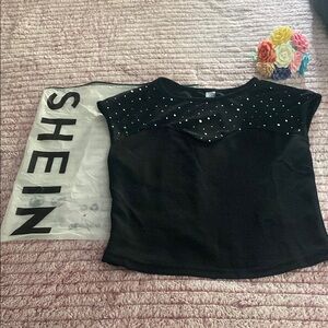 SHEIN Black Studded Top
